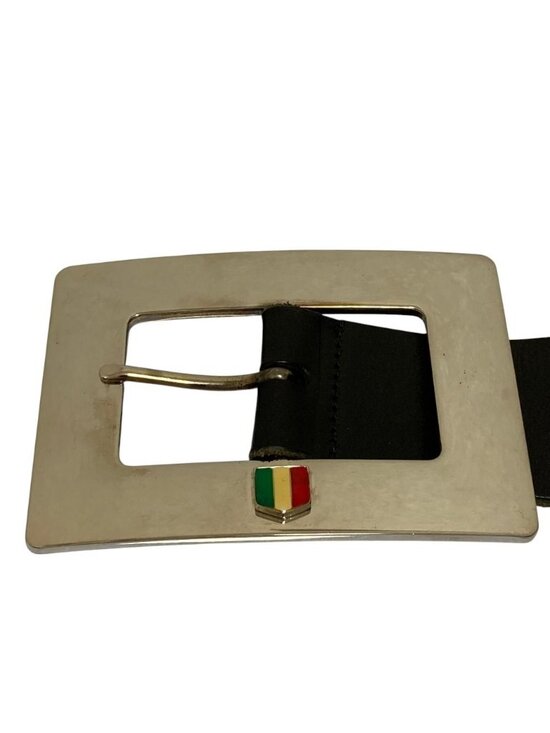 Dolce & Gabbana Square Buckle Leather Belt 90 cm Black Silver main image 7